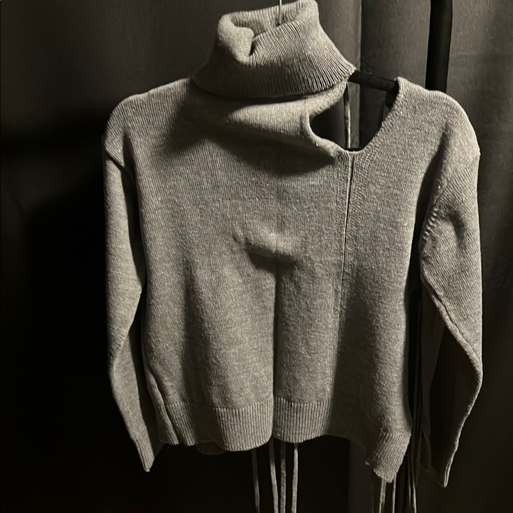 HAODUOYI Gray Cowl Neck Sweater Soft and Relaxed